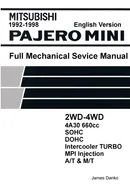 Mitsubishi Pajero Mini 660cc English Mechanical Factory Service Manual - James Danko