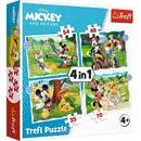 Puzzle 4w1 Fajny dzień Mickiego Disney