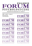 Polskie Forum Psychologiczne, tom 27 numer 1