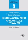 Kryteria oceny ofert po nowelizacji ustawy PZP - Outlet - Małgorzata Niezgoda-Kamińska