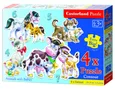 4x1 Puzzle konturowe Animals with Babies