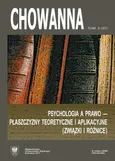 „Chowanna” 2011, R. 54 (67), T. 2 (37): Psychologia a prawo – płaszczyzny teoretyczne i aplikacyjne (związki i różnice) - 04 Psychologiczno-psychiatryczna problematyka psychopatii a potrzeby i praktyka opiniodawstwa w procesie stosowania prawa