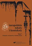 Staropolskie teksty i konteksty. T. 7 - 02 Erazma Glicznera "Książki o wychowaniu dzieci…" jako parenetyczny traktat edukacyjny