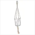 Świecznik - szklany lampion, biały sznur