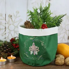 Osłonka na doniczkę - torba na prezenty 14x16 cm, zielona