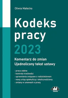 Kodeks pracy 2023 komentarz do zmian ujednolicony tekst ustawy - Outlet - Oliwia Małecka