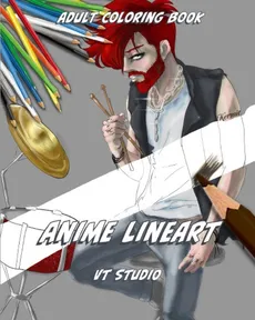 Anime Lineart Adult Coloring Book - Victoria Thibdeau