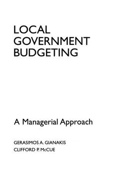 Local Government Budgeting - Gerasimos A. Gianakis