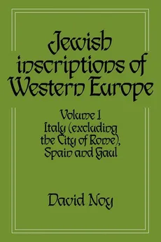 Jewish Inscriptions of Western Europe - David Noy