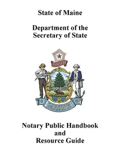 Maine Notary Public Handbook and Resource Guide - of State Maine Secretary