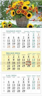 Kalendarz 2024 KT12 Kwiaty trójdzielny