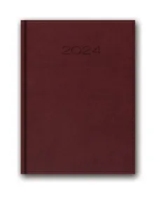 Kalendarz 2024 21DR A5 książkowy bordowy