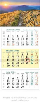 Kalendarz 2024 KT4 Bieszczady trójdzielny