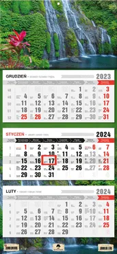 Kalendarz 2024 trójdzielny Wodospad KT-1 v41