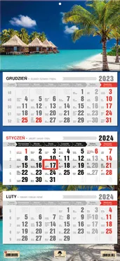 Kalendarz 2024 trójdzielny Tropiki KT-1 v48