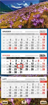 Kalendarz 2024 trójdzielny Krokusy KT-1 v54