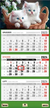 Kalendarz 2024 trójdzielny Kotki KT-1 v56