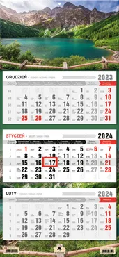 Kalendarz 2024 trójdzielny Morskie oko KT-1 v58 - Outlet