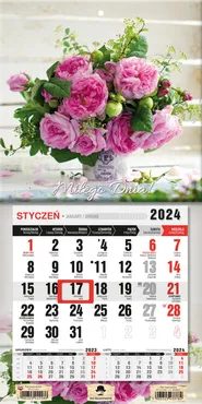 Kalendarz 2024 jednodzielny mini z magnesem Bukiet KTJ-2 mini v11