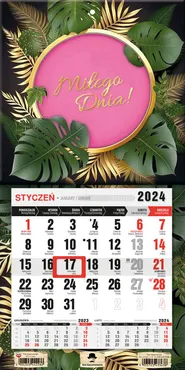 Kalendarz 2024 jednodzielny mini z magnesem Glamour Pink KTJ-2 mini v13