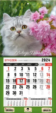 Kalendarz 2024 jednodzielny mini z magnesem Kotek KTJ-2 mini v15