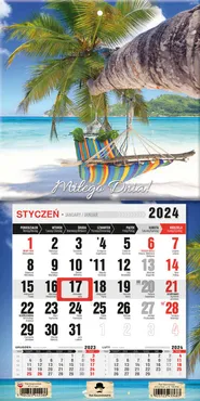 Kalendarz 2024 jednodzielny mini z magnesem Tropik KTJ-2 mini v18