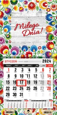 Kalendarz 2024 jednodzielny mini z magnesem Folk KTJ-2 mini v20