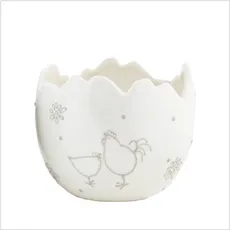 Osłonka ceramiczna "Kurczaki", biała