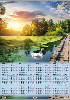 Kalendarz 2024 plakatowy z listwą Mazury