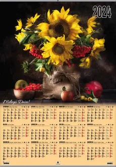 Kalendarz 2024 plakatowy z listwą Słoneczniki