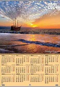 Kalendarz 2024 plakatowy z listwą Statek