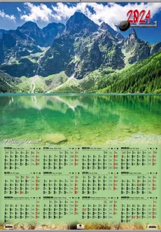 Kalendarz 2024 plakatowy z listwą Tatry