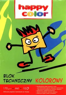 Blok techniczny A4 10 kartek kolor Happy Color - Outlet