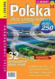 Polska 1:250 000 32 przejazdowe plany miast Atlas samochodowy - Outlet