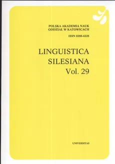 Linguistica Silesiana vol 29 - Outlet