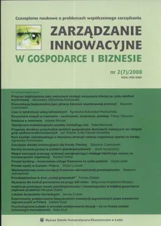 Zarządzanie innowacyjne w gospodarce i biznesie nr2/2008