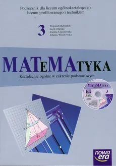 Matematyka 3 Podręcznik z płytą CD Zakres podstawowy - Outlet - Wojciech Babiański, Lech Chańko, Joanna Czarnowska
