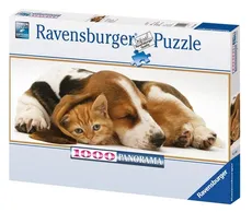 Puzzle Kot i pies Panoramiczne 1000