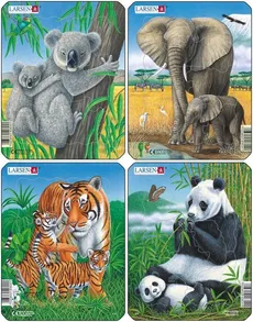 Puzzle Koala Słoń Tygrys Panda