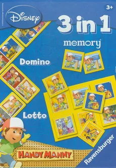 Maniek Złota Rączka 3 w 1 Memory Domino Lotto