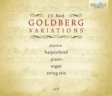 J. S. Bach: Goldberg variations played on harpsichord, piano, organ and string trio