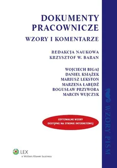 Dokumenty pracownicze - Wojciech Bigaj, Daniel Książek, Marzena Łabędź, Mariusz Lekston, Gustaw Przywora, Marcin Wujczyk