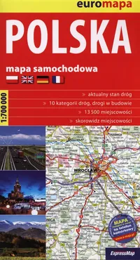 Polska 1:700 000 mapa samochodowa - Outlet