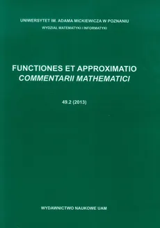 Functiones et approximatio Commentarii mathematici 49.2 (2013)