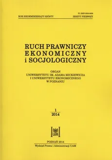 Ruch prawniczy ekonomiczny i socjologiczny 76/2014 Zeszyt 1 - Outlet