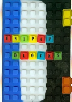Notes silikonowy A5 Unipap Blocks w kratkę 100 kartek niebiesko-biało-czarny