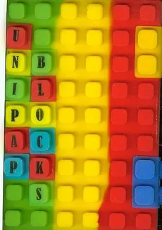 Notes silikonowy A6  Unipap Blocks w kratkę 100 kartek zielono-żółto-czerwony