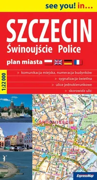 Szczecin Świnoujście Police plan miasta 3 w 1 1:22 000