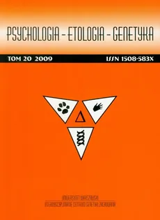 Psychologia etologia genetyka Tom 20/2009 - Outlet