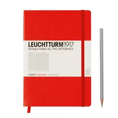 Notes Medium Leuchtturm1917 w kratkę czerwony 312564